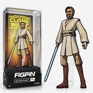 Star Wars The Clone Wars Obi-Wan Kenobi FiGPiN 3-Inch Enamel Pin New